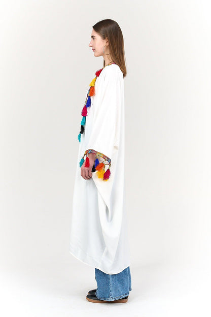 Kimono with Colorful Tassels