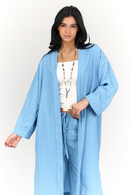 Textured Pattern Midi Kimono