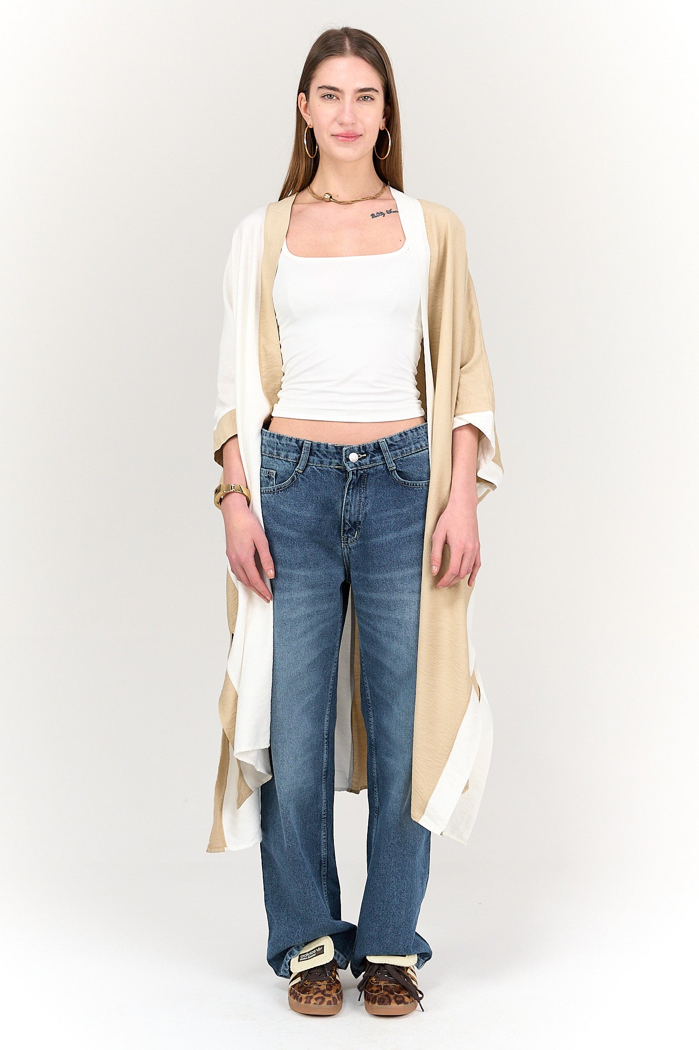 Dual Tone Flowy Kimono