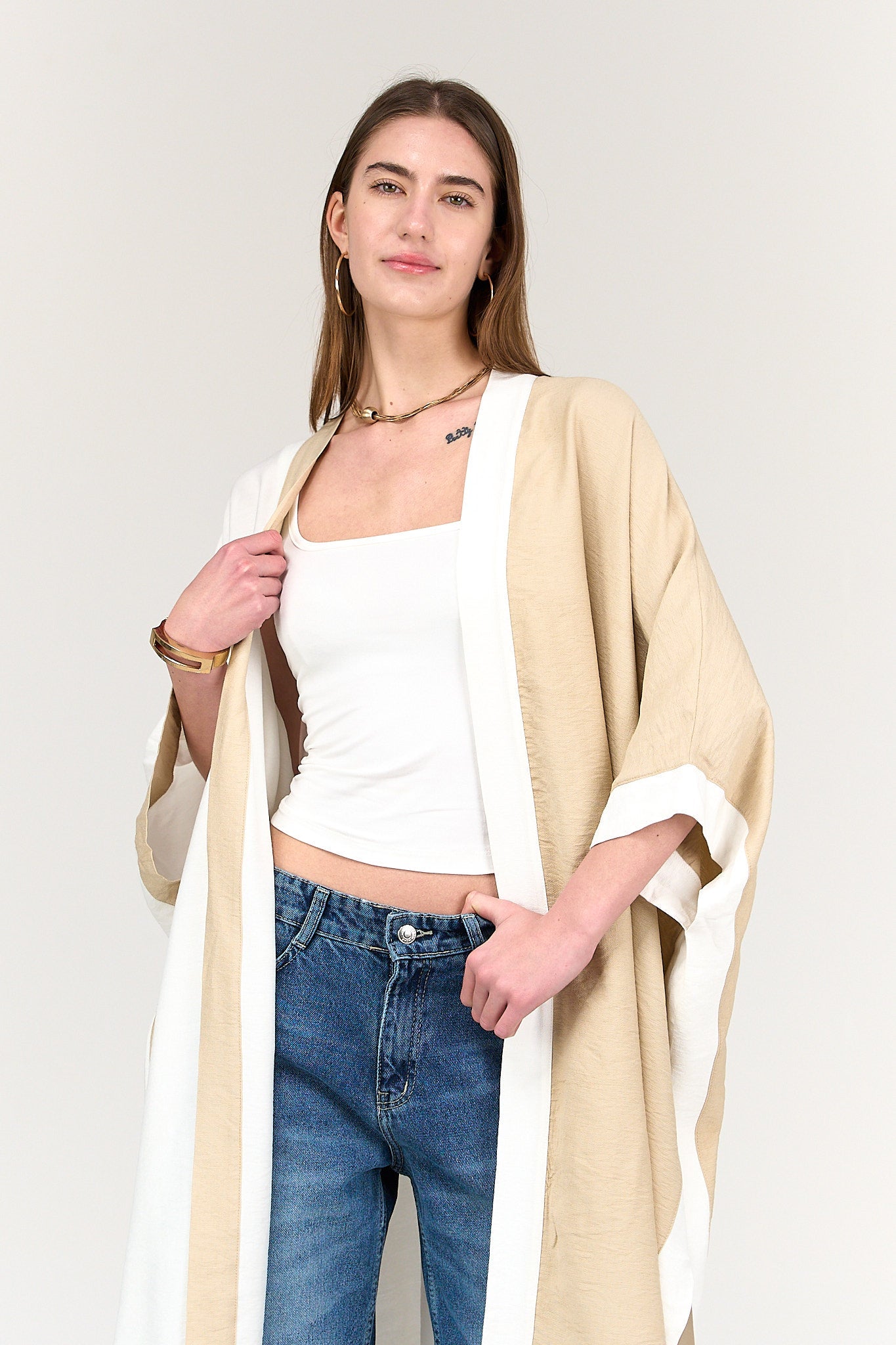 Dual Tone Flowy Kimono