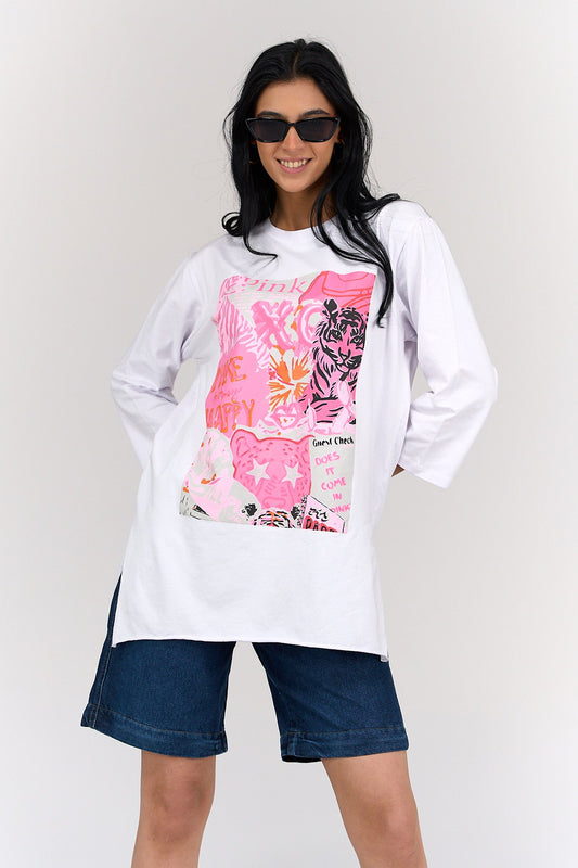 White Printed T-Shirt