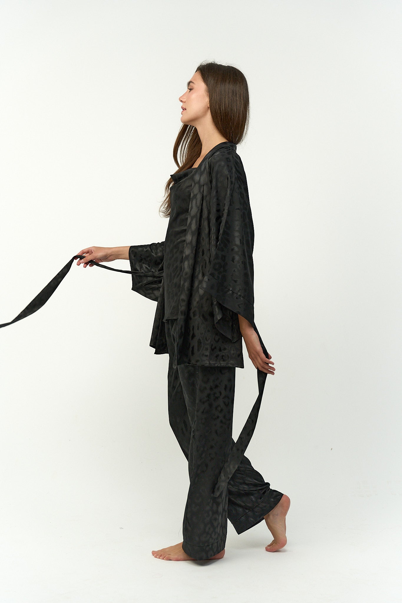 طقم بيجامة جاكار مكون من 3 قطع