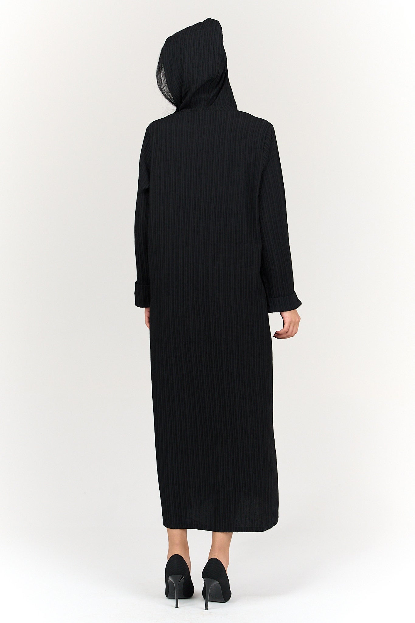 Self Pattern Hooded Dress