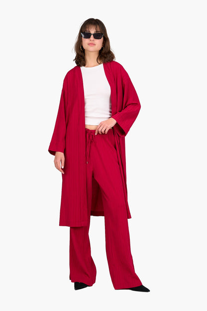 Textured Pattern Midi Kimono