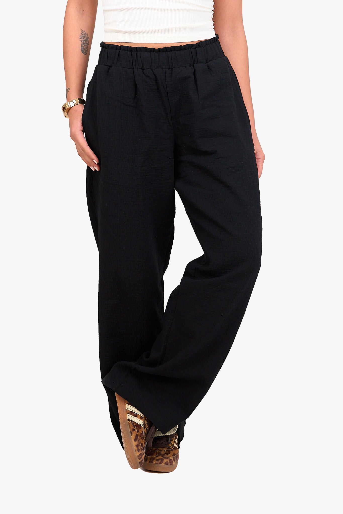 Relaxed Tencel Wide-Leg Pants