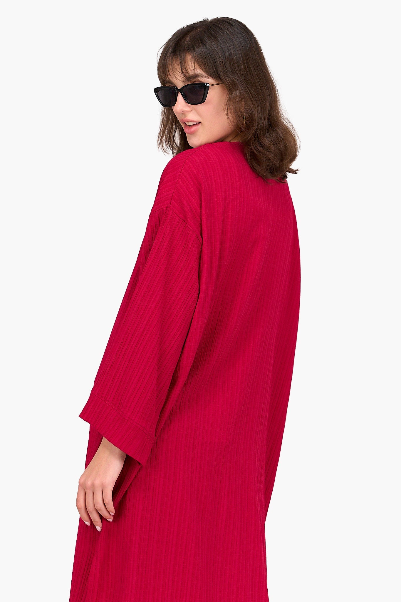 Textured Pattern Midi Kimono