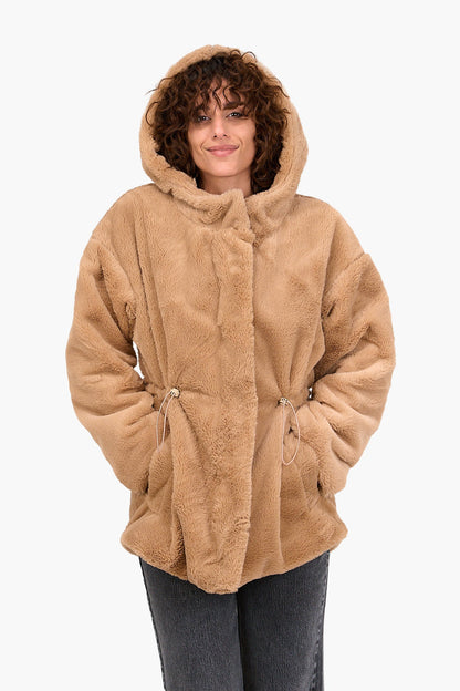 Wool Blend Hooded Jacket