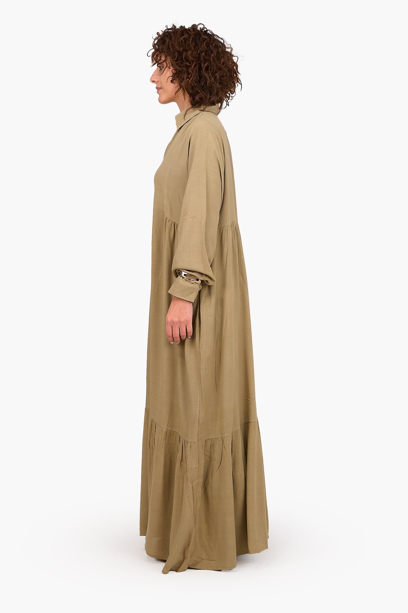 Buttoned Cuffs Dress