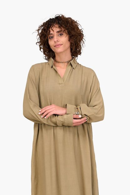 Buttoned Cuffs Dress