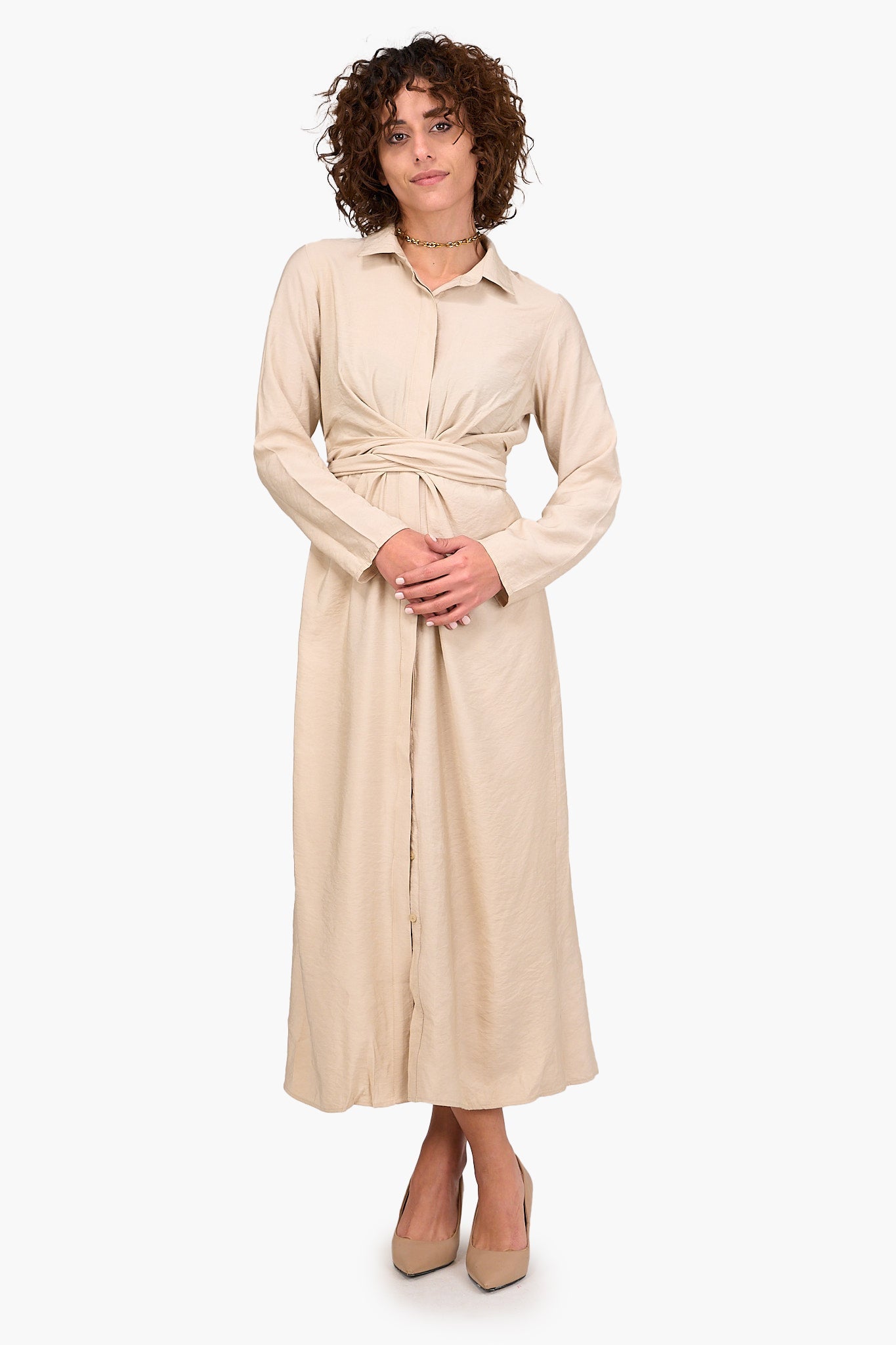 Shirt Dress with Tie Belt