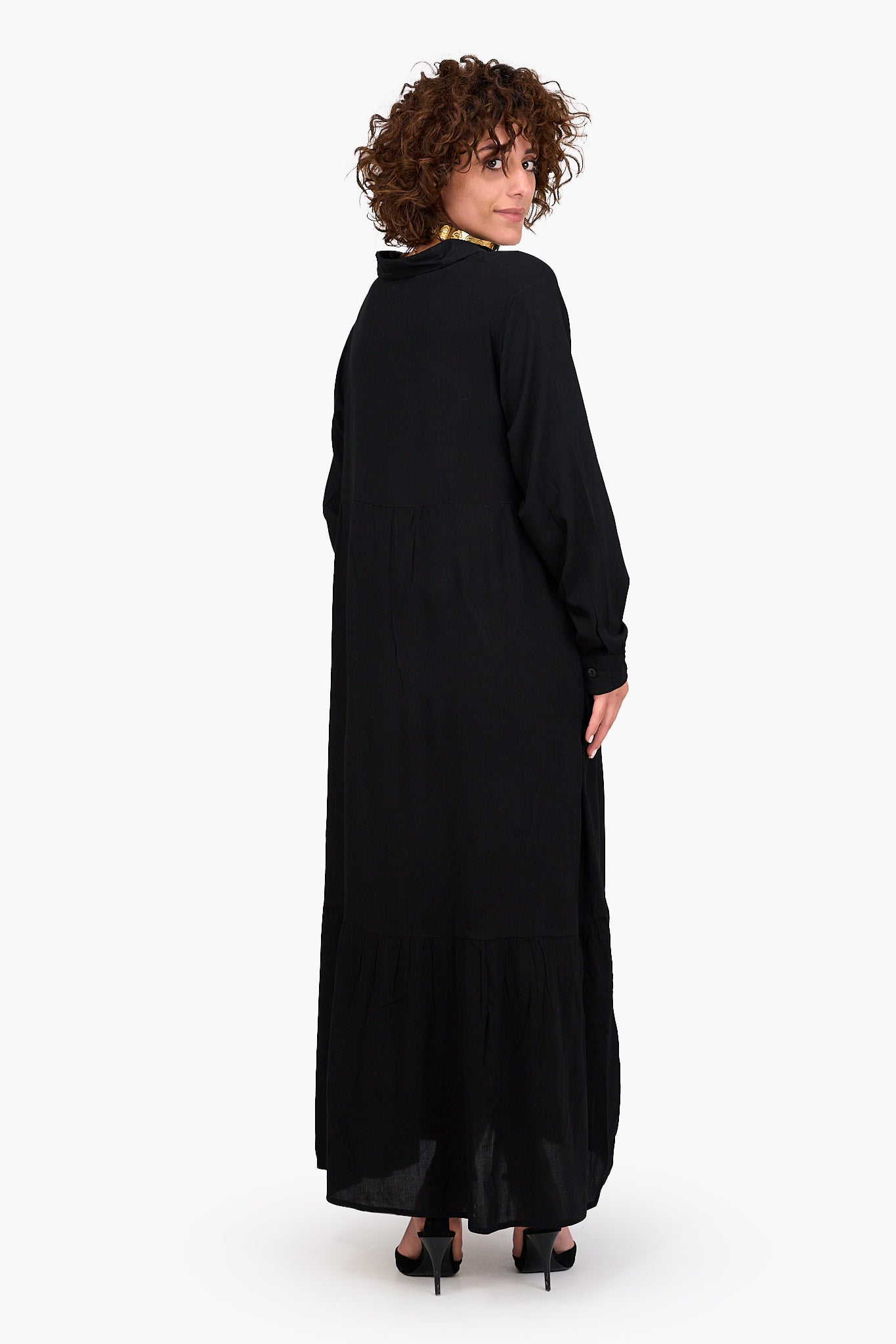 Buttoned Cuffs Dress