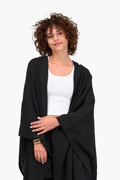 Hooded Asymmetrical Kimono