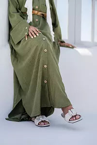 Mrgd Linen Long Shirt-Dress