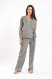 Carina Wrap Front Olive Pyjama Set