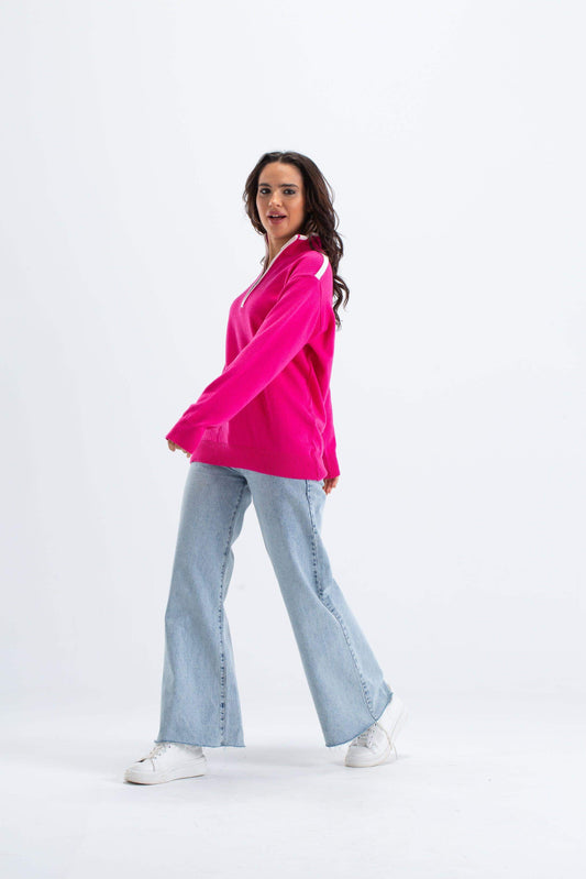 بلوفر مريح بسحاب للإغلاق